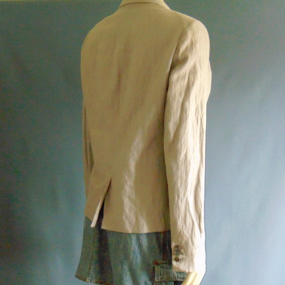 J. Crew Flax Beige Metallic Schoolboy Jacket 10 - Picture 7 of 8